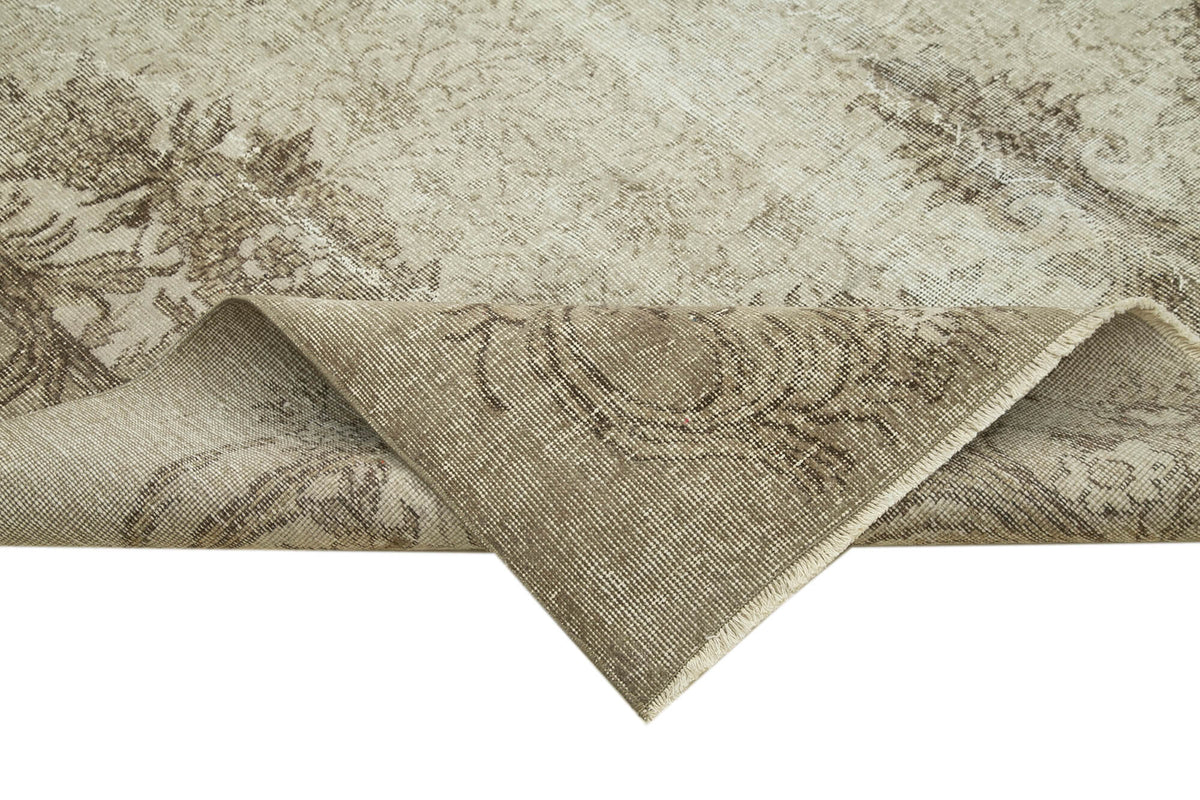 7x11 Beige Turkish Vintage Area Rug - 38833