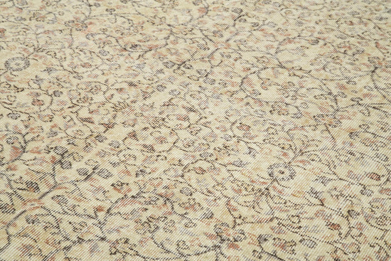 7x10 Beige Turkish Vintage Area Rug - 38843