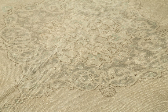 7x10 Beige Turkish Vintage Area Rug - 38844