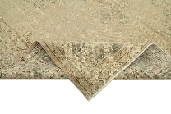 7x10 Beige Turkish Vintage Area Rug - 38844