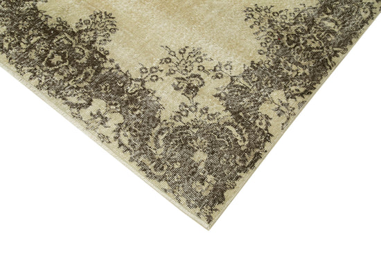 7x10 Beige Turkish Vintage Area Rug - 38855