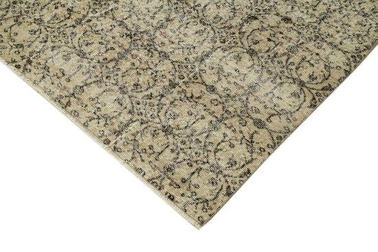 7x10 Beige Turkish Vintage Area Rug - 38867