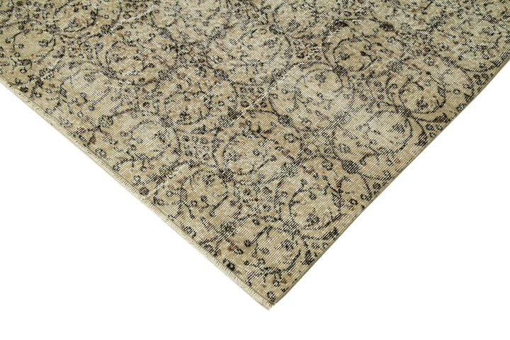 7x10 Beige Turkish Vintage Area Rug - 38867