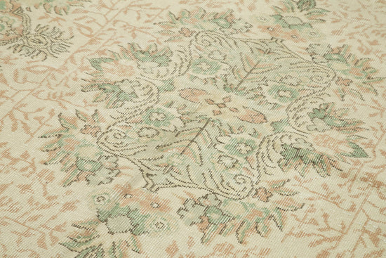 5x9 Beige Turkish Vintage Area Rug - 38871