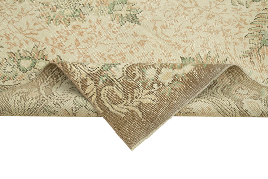 5x9 Beige Turkish Vintage Area Rug - 38871