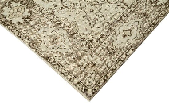 5x9 Beige Turkish Vintage Area Rug - 38884