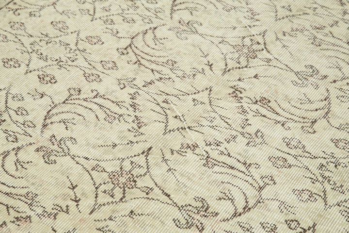 5x9 Beige Turkish Vintage Area Rug - 38886
