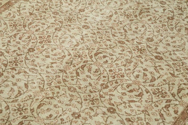5x9 Beige Turkish Vintage Area Rug - 38887