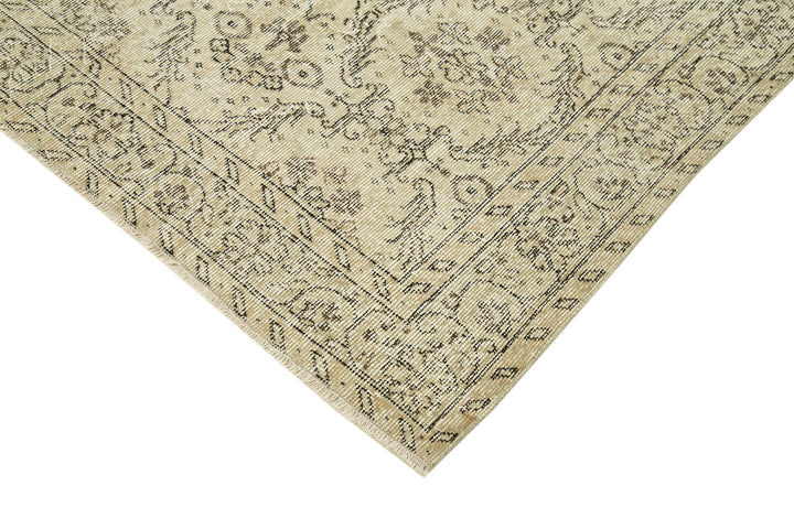 6x9 Beige Turkish Vintage Area Rug - 38891