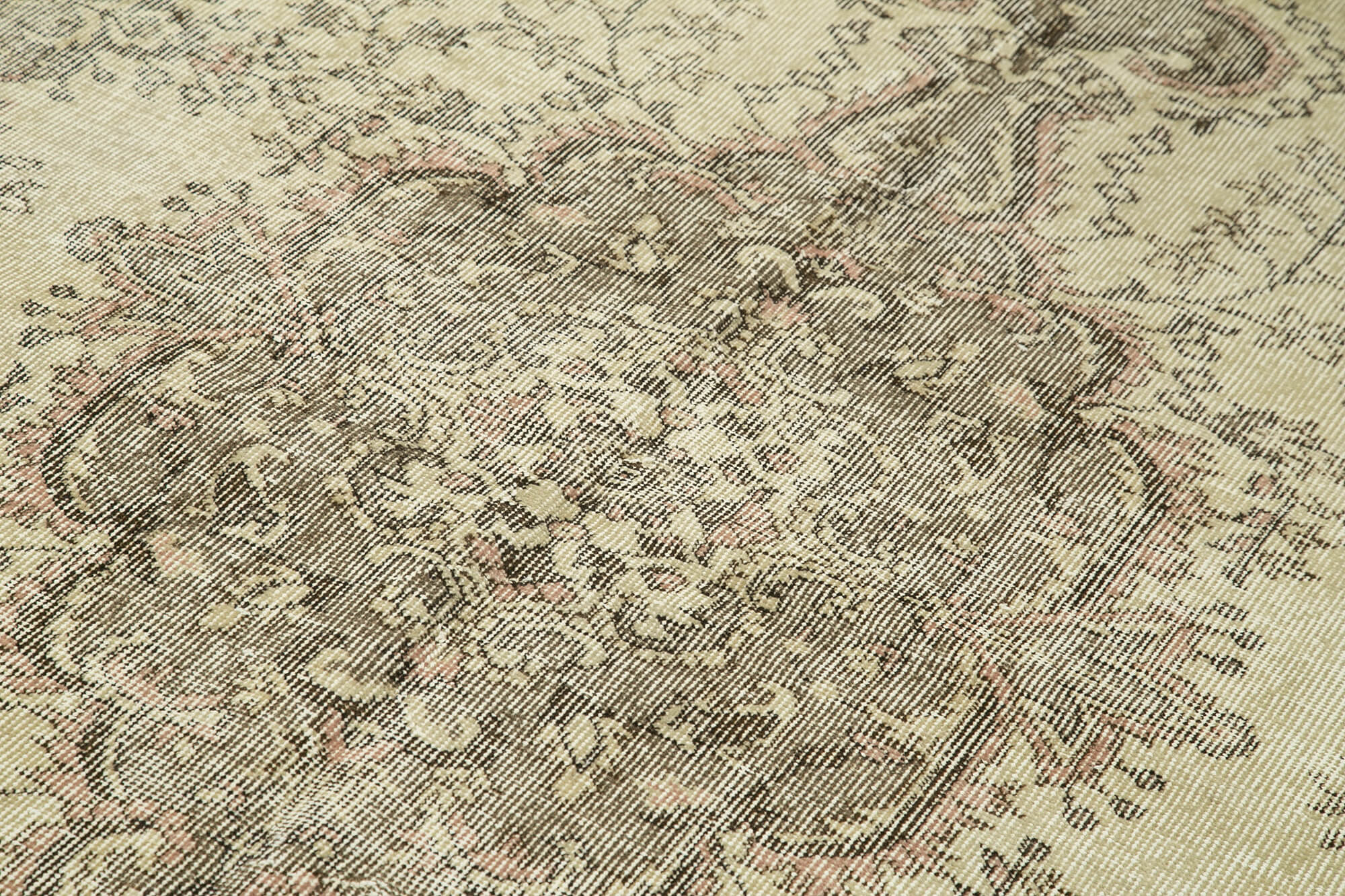 5x8 Beige Turkish Vintage Area Rug - 38895