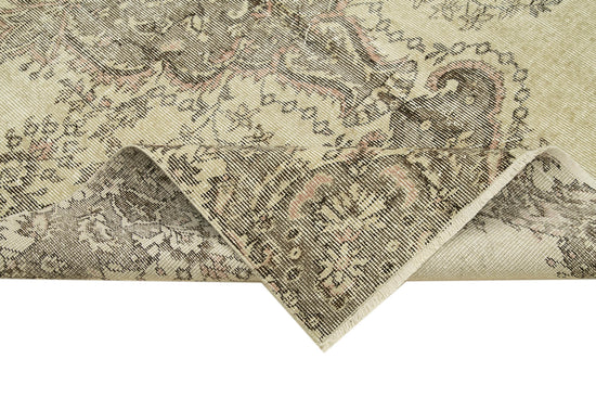 5x8 Beige Turkish Vintage Area Rug - 38895