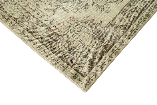 5x9 Beige Turkish Vintage Area Rug - 38901