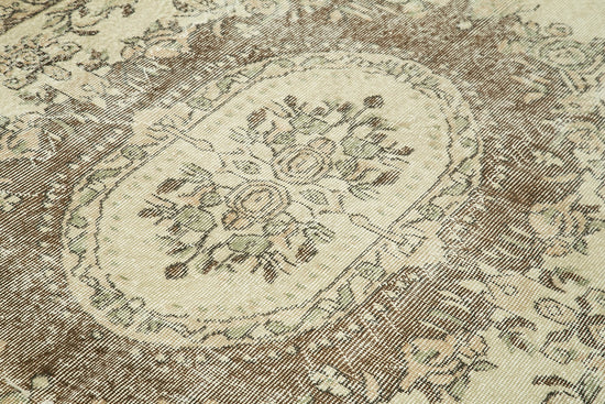 5x9 Beige Turkish Vintage Area Rug - 38901