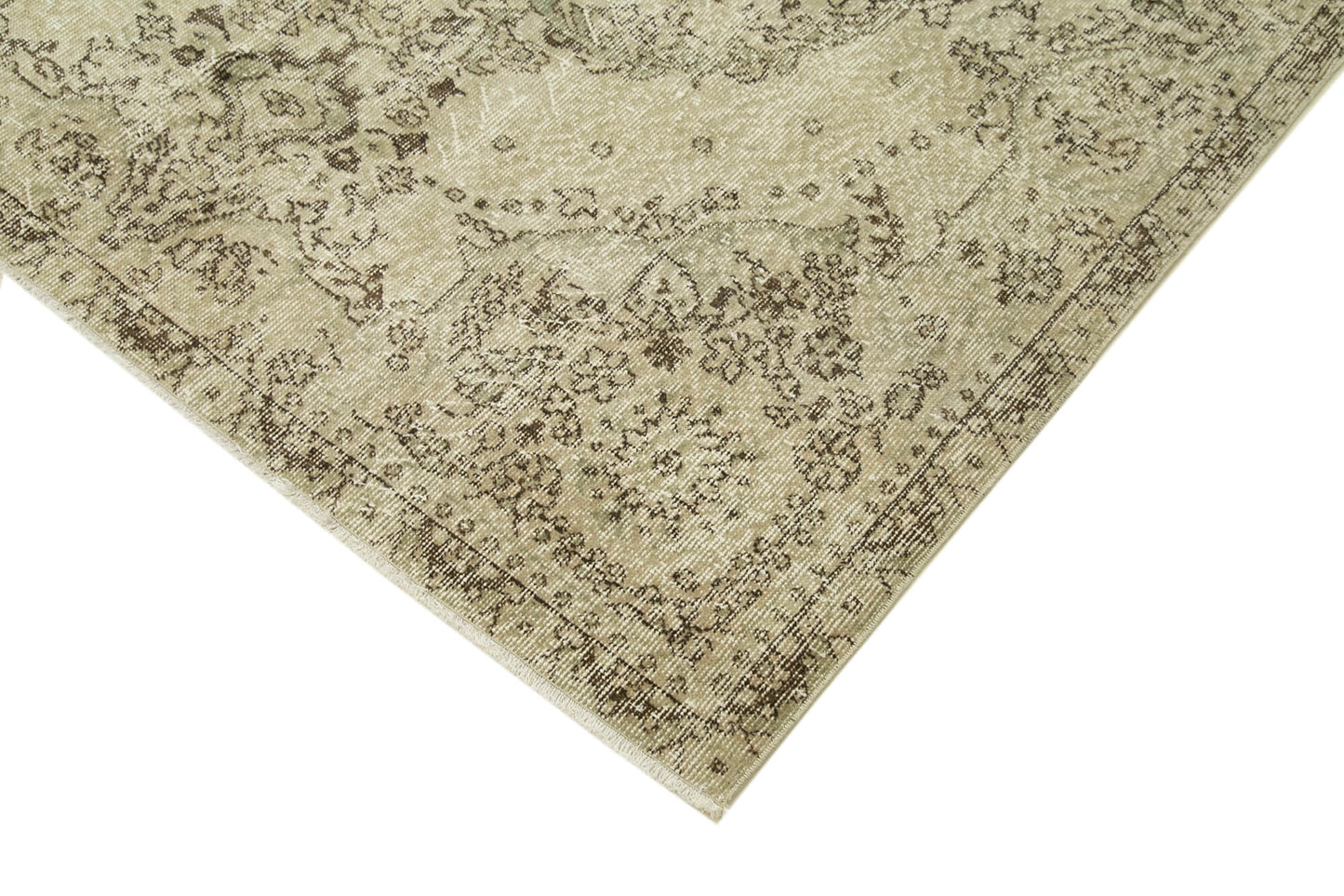 5x9 Beige Turkish Vintage Area Rug - 38904