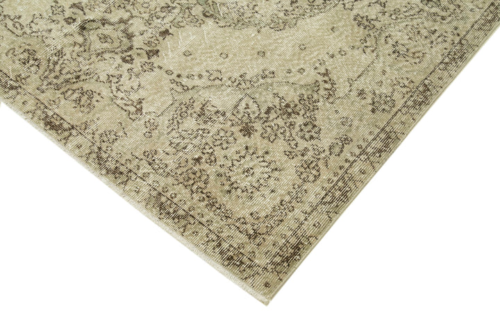 5x9 Beige Turkish Vintage Area Rug - 38904