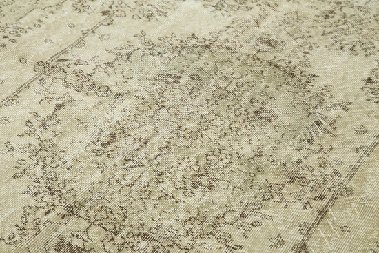 5x9 Beige Turkish Vintage Area Rug - 38904