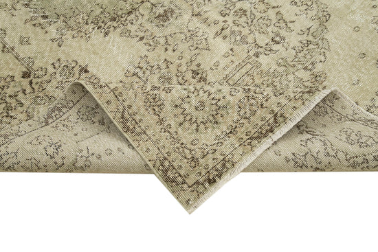 5x9 Beige Turkish Vintage Area Rug - 38904