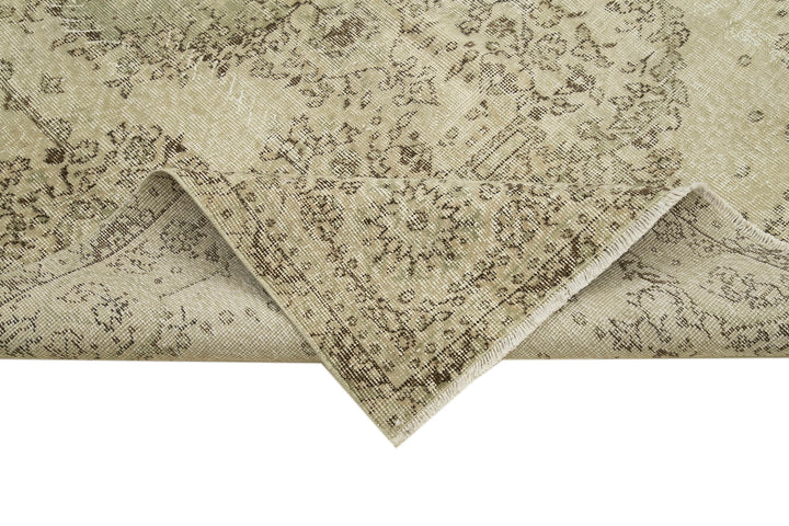 5x9 Beige Turkish Vintage Area Rug - 38904