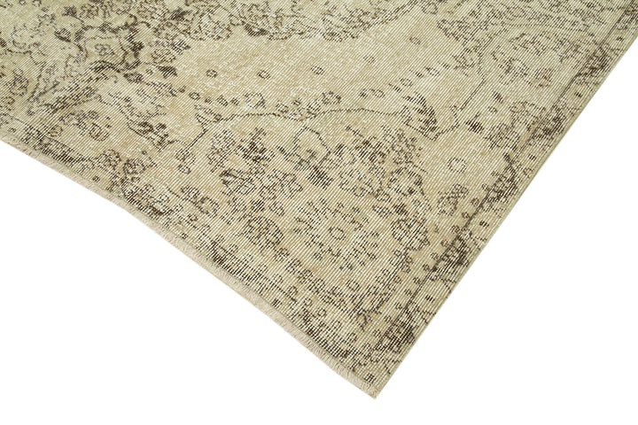 5x9 Beige Turkish Vintage Area Rug - 38907