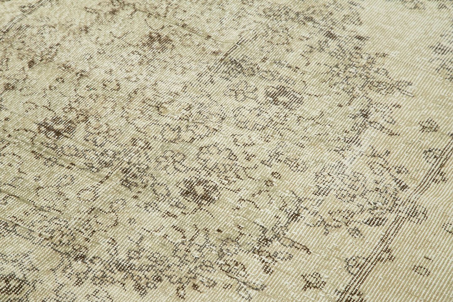 5x9 Beige Turkish Vintage Area Rug - 38907
