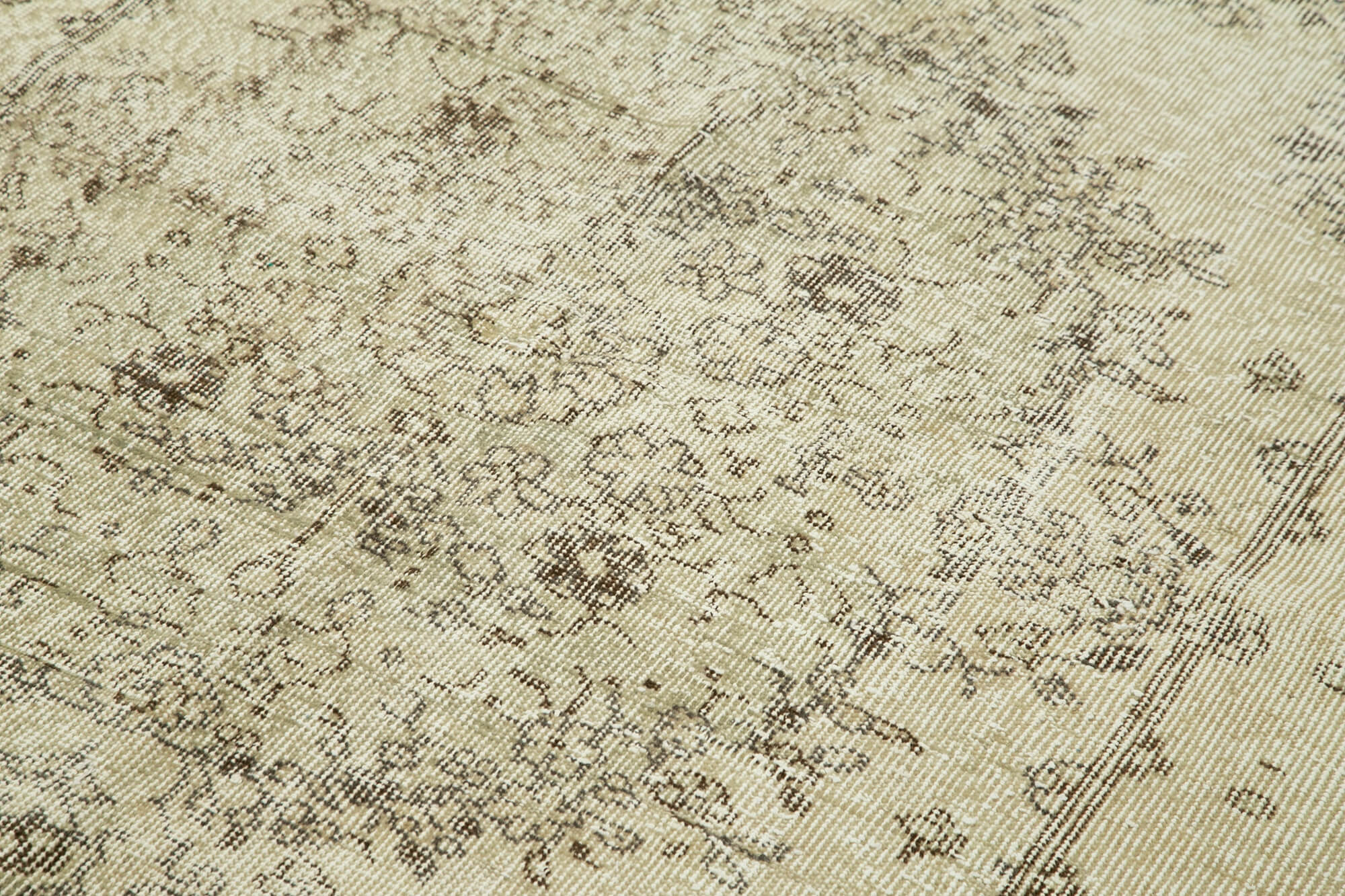 5x9 Beige Turkish Vintage Area Rug - 38907