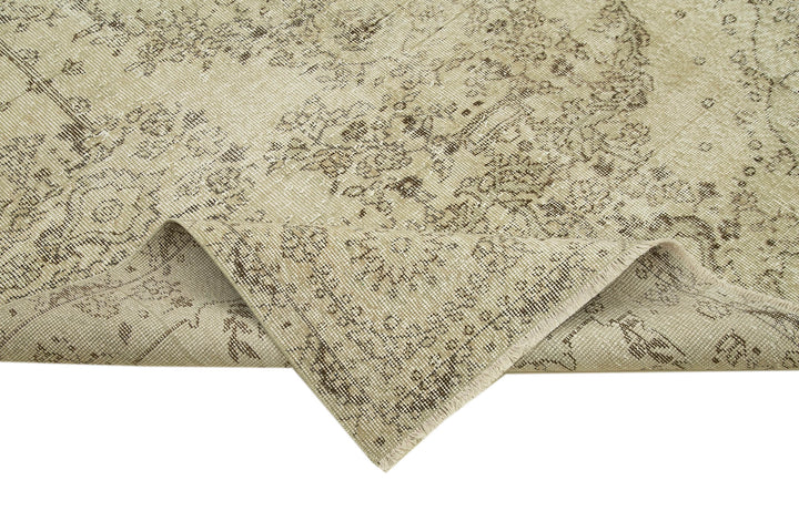 5x9 Beige Turkish Vintage Area Rug - 38907