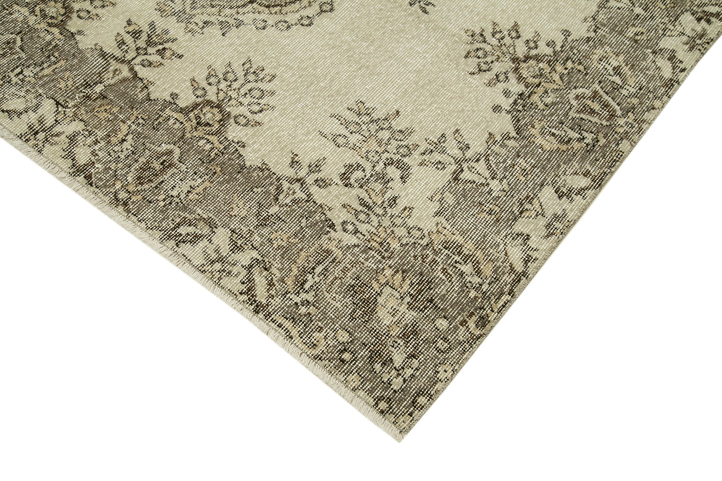 5x8 Beige Turkish Vintage Area Rug - 38908