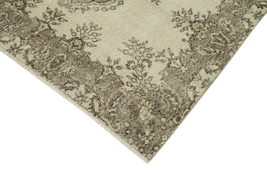 5x8 Beige Turkish Vintage Area Rug - 38908