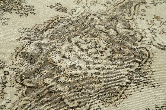 5x8 Beige Turkish Vintage Area Rug - 38908
