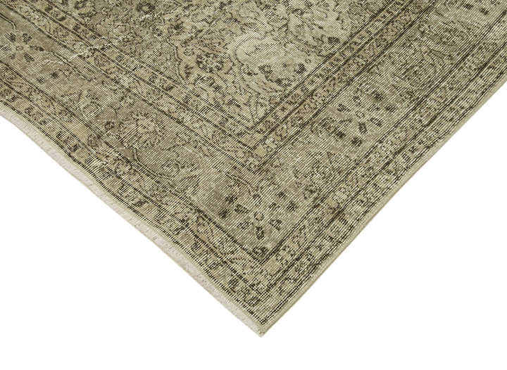 6x9 Beige Turkish Vintage Area Rug - 38909
