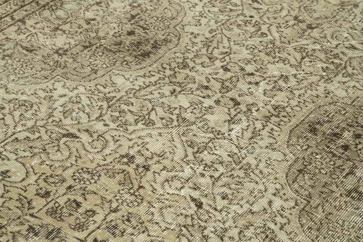 6x9 Beige Turkish Vintage Area Rug - 38909