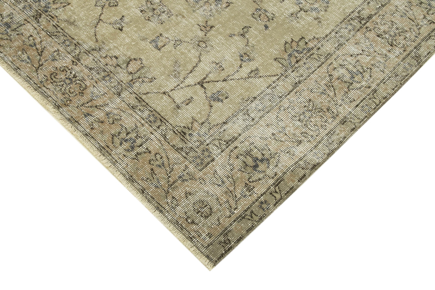 6x9 Beige Turkish Vintage Area Rug - 38910