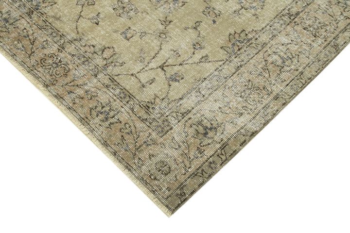 6x9 Beige Turkish Vintage Area Rug - 38910