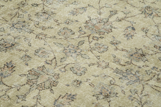 6x9 Beige Turkish Vintage Area Rug - 38910