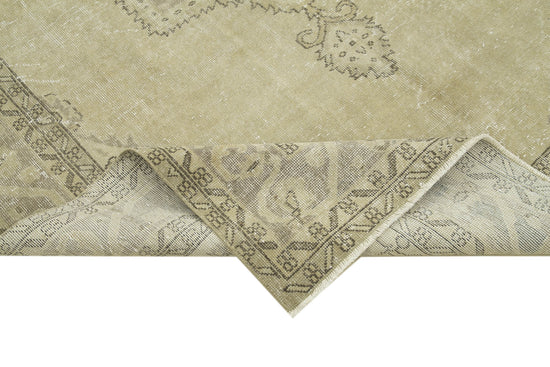6x9 Beige Turkish Vintage Area Rug - 38912