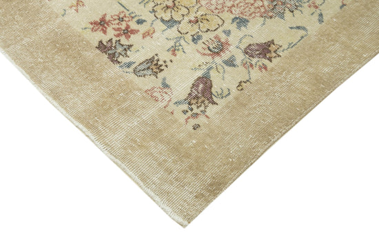 5x8 Beige Turkish Vintage Area Rug - 38915