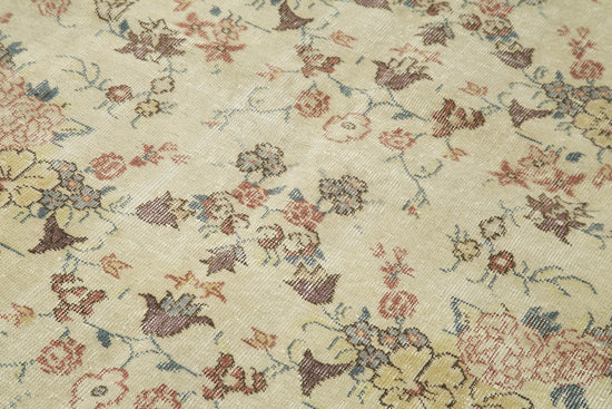 5x8 Beige Turkish Vintage Area Rug - 38915