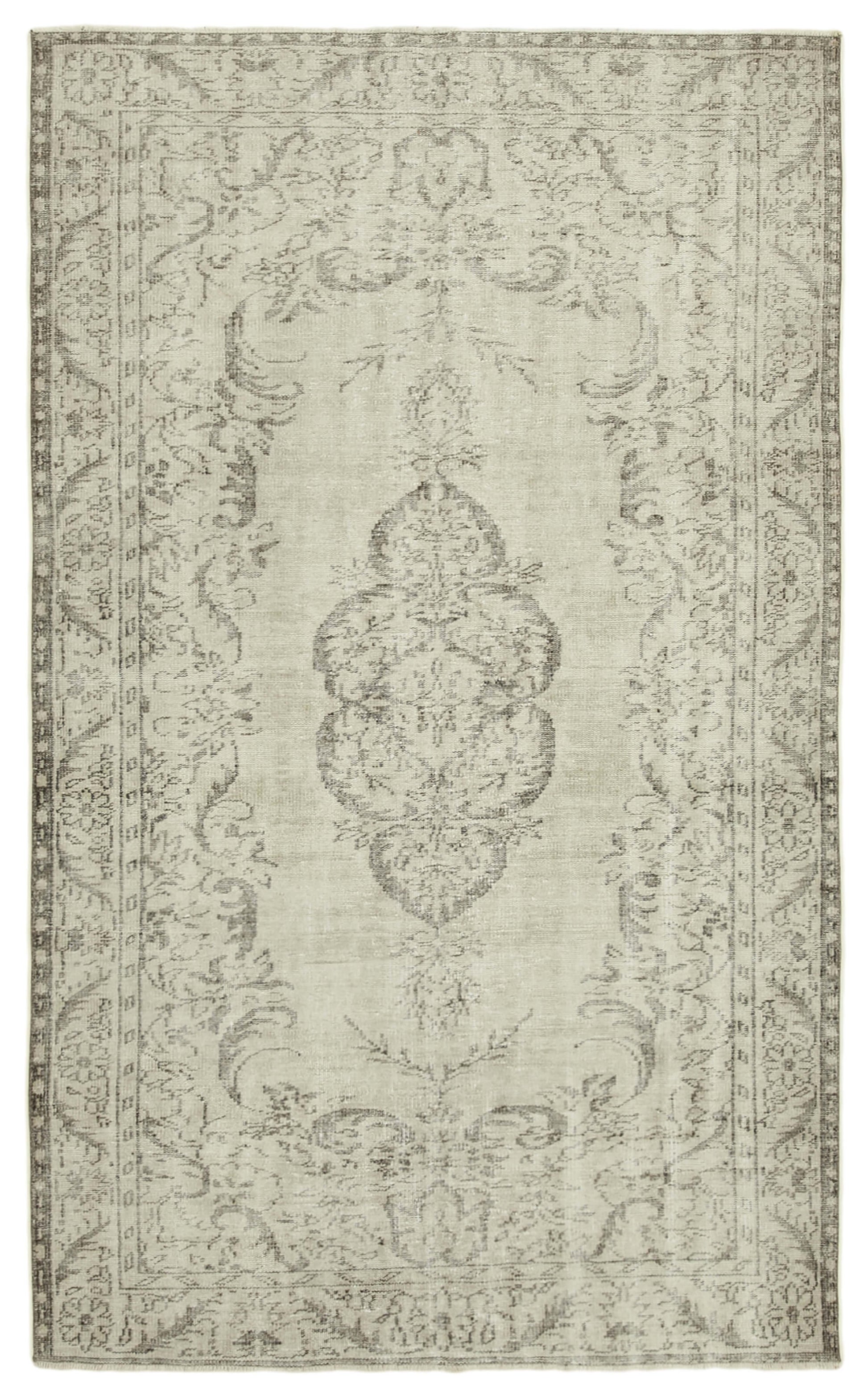 6x10 Beige Turkish Vintage Area Rug - 38919