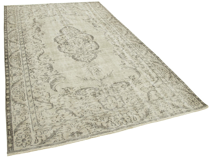 6x10 Beige Turkish Vintage Area Rug - 38919