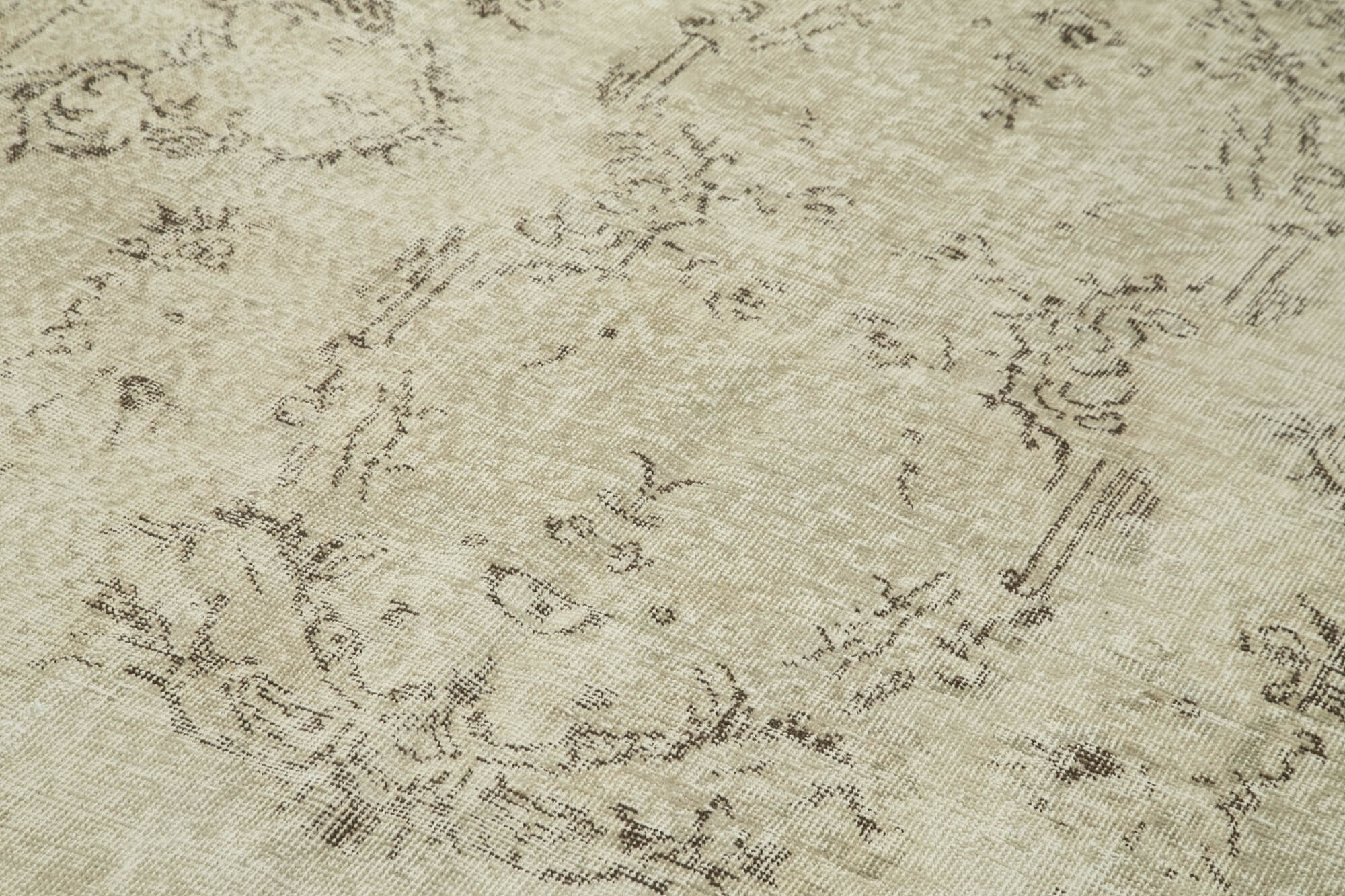 5x9 Beige Turkish Vintage Area Rug - 38924