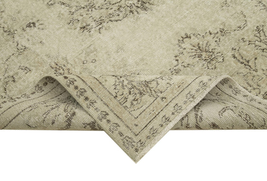 5x9 Beige Turkish Vintage Area Rug - 38924