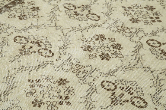 5x9 Beige Turkish Vintage Area Rug - 38928