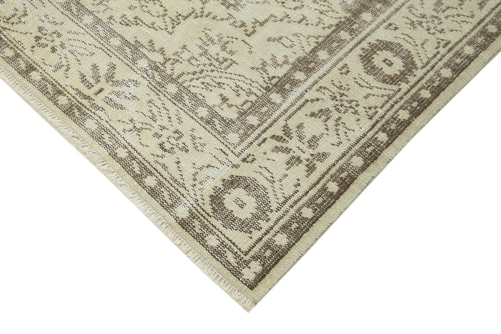 6x9 Beige Turkish Vintage Area Rug - 38932