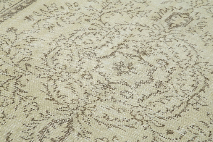 6x9 Beige Turkish Vintage Area Rug - 38932