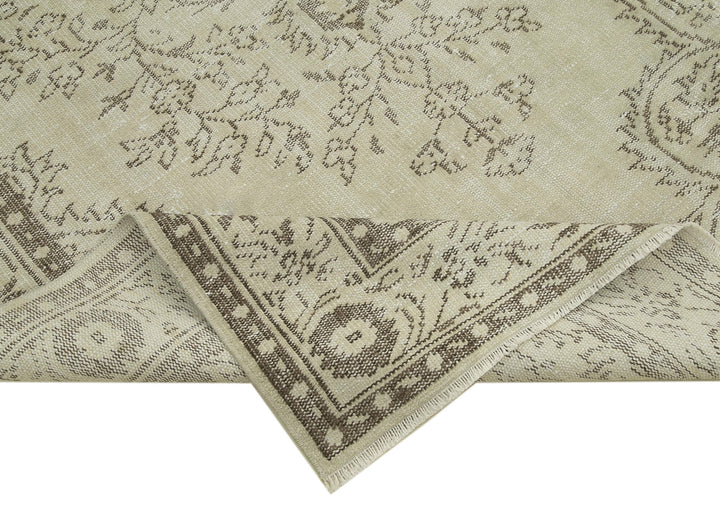6x9 Beige Turkish Vintage Area Rug - 38932