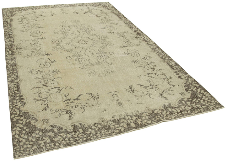 6x10 Beige Turkish Vintage Area Rug - 38935