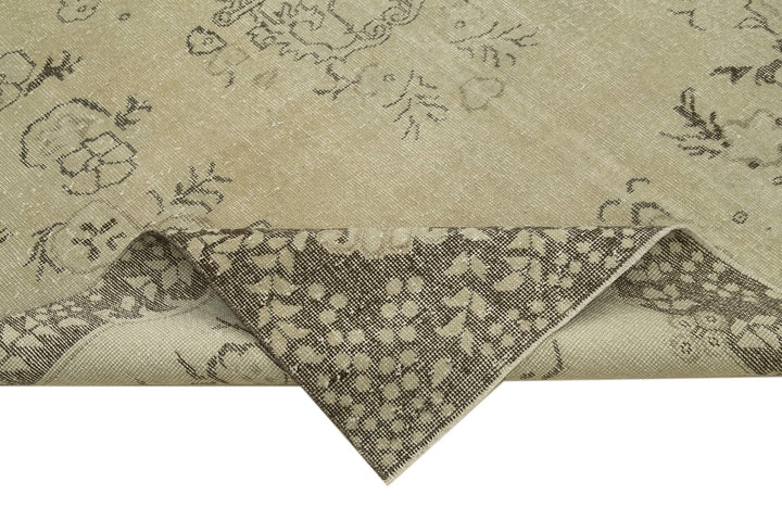 6x10 Beige Turkish Vintage Area Rug - 38935