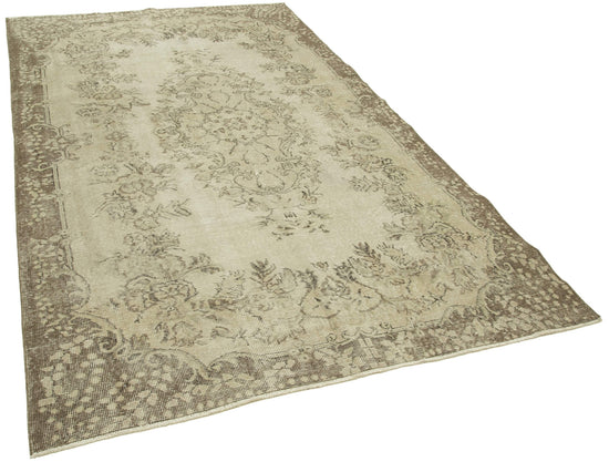 6x10 Beige Turkish Vintage Area Rug - 38936
