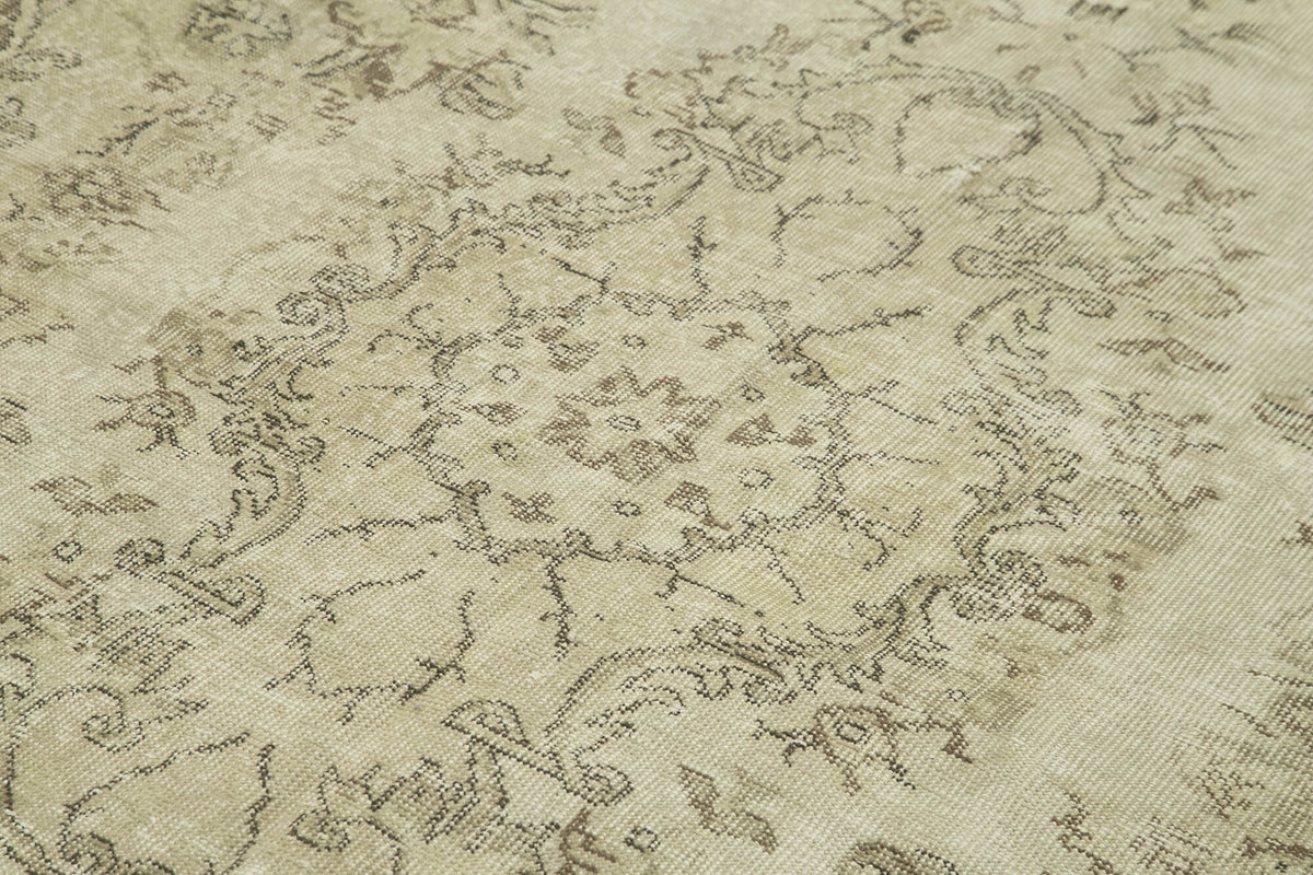 6x10 Beige Turkish Vintage Area Rug - 38936
