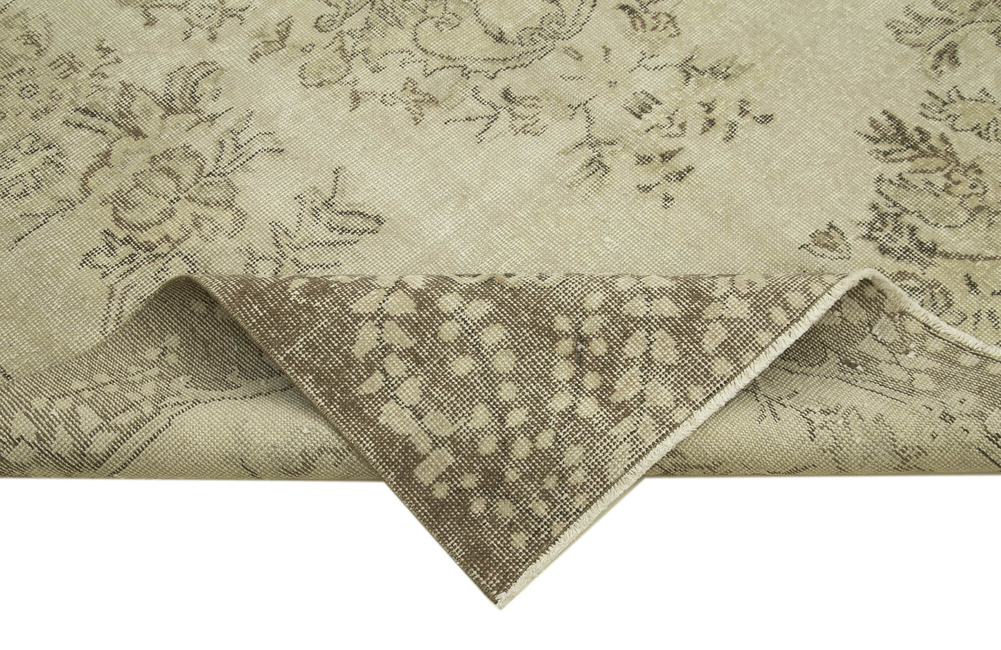 6x10 Beige Turkish Vintage Area Rug - 38936